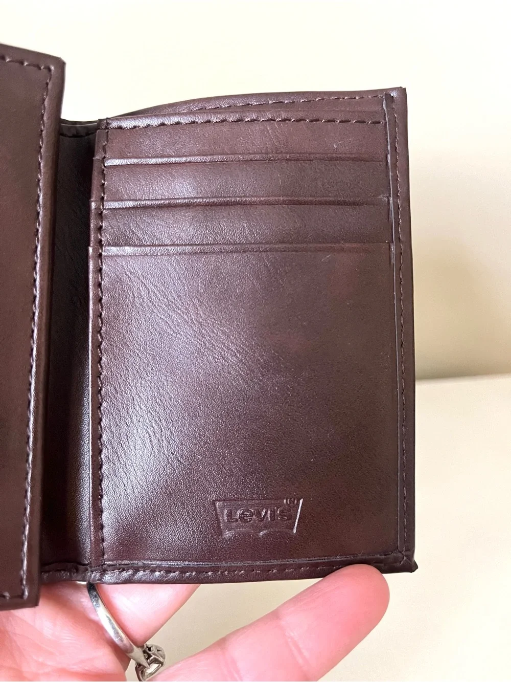 Levi’s Dark Brown Trifold Leather Wallet